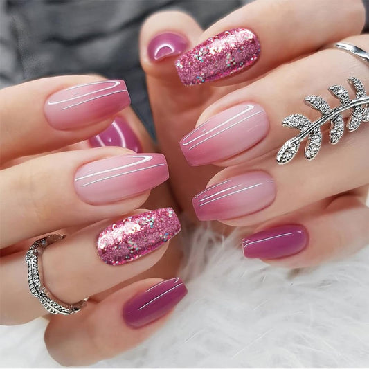 Matte French Tip Press On Nails ✨ Classic Short Square Full Cover Acrylics (24pc)