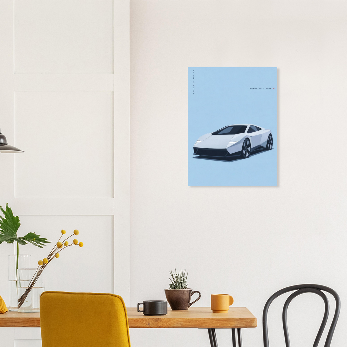 Tesla Roadster minimalist poster – view 5