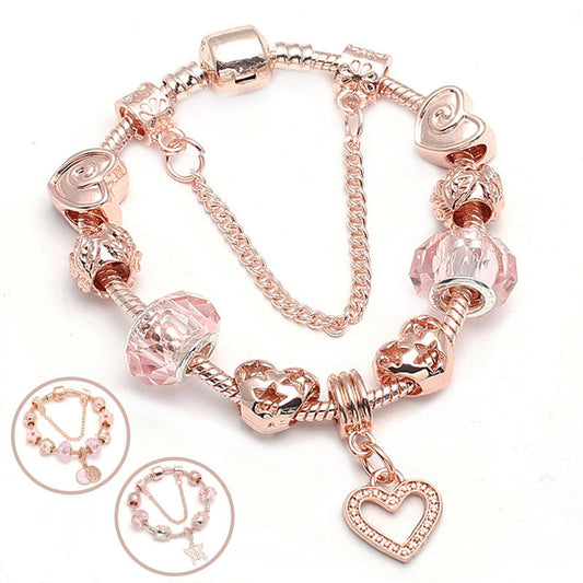 Geometric Rose Gold Bracelet - Butterfly Charm Bracelet Women's Jewelry