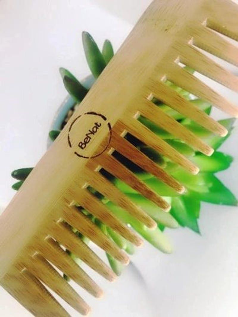 All-Natural Bamboo Hair Comb - Eco-Friendly Detangling Comb for All Hair Types