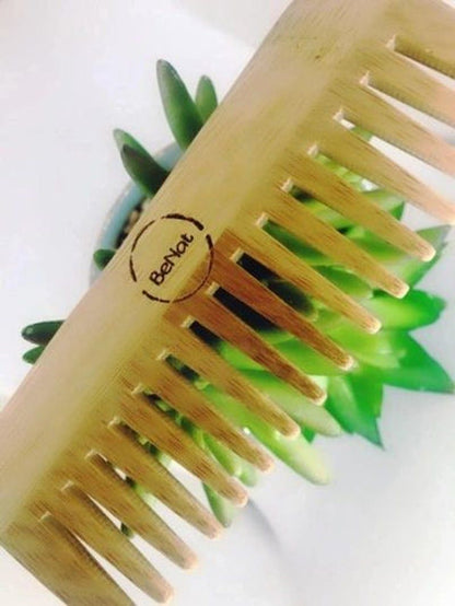 All-Natural Bamboo Hair Comb - Eco-Friendly Detangling Comb for All Hair Types