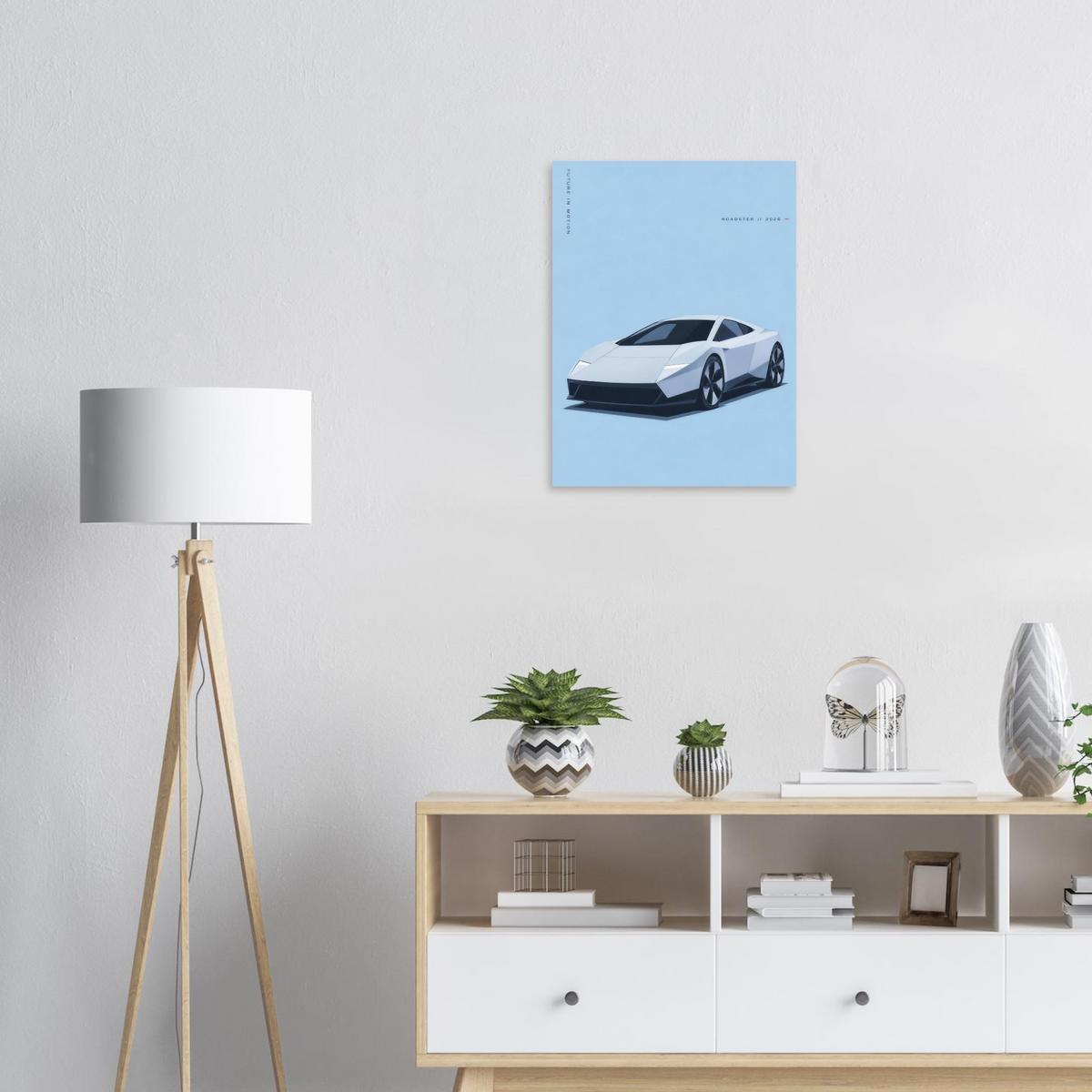 Tesla Roadster minimalist poster – view 4