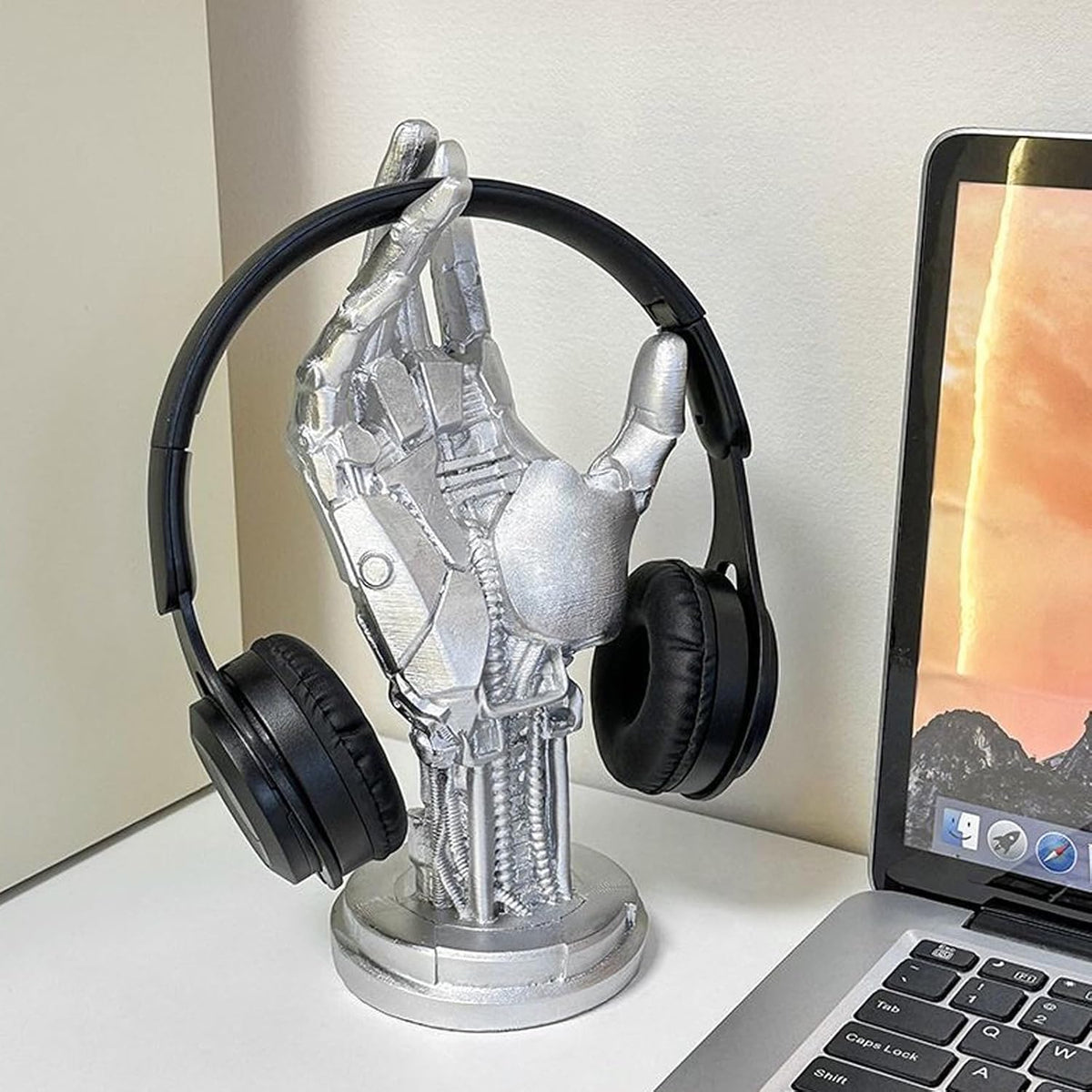 Mechanical hand controller and headset stand – view 5