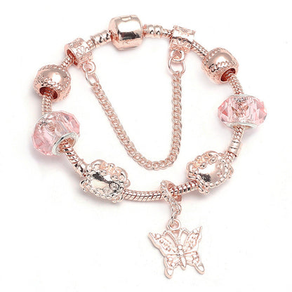 Geometric Rose Gold Bracelet - Butterfly Charm Bracelet Women's Jewelry