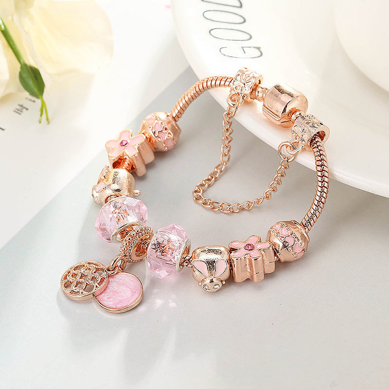 Geometric Rose Gold Bracelet - Butterfly Charm Bracelet Women's Jewelry