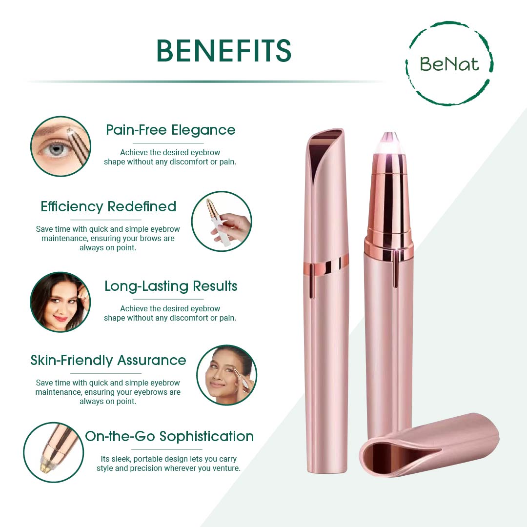 Rechargeable Facial & Eyebrow Trimmer Set - Painless Hair Remover 2-Piece Kit