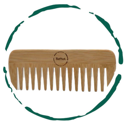 All-Natural Bamboo Hair Comb - Eco-Friendly Detangling Comb for All Hair Types