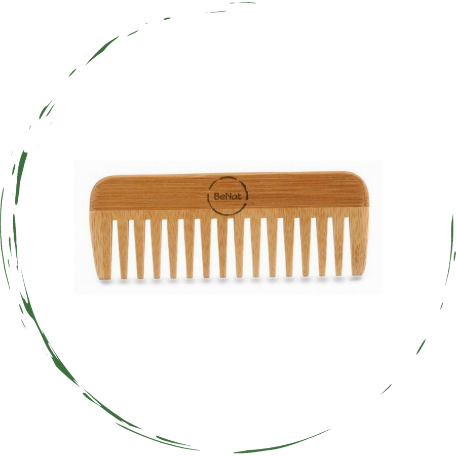 All-Natural Bamboo Hair Comb - Eco-Friendly Detangling Comb for All Hair Types