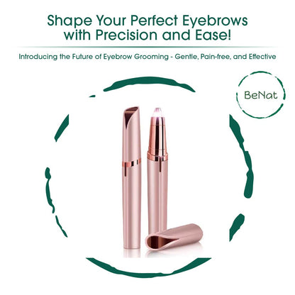 Rechargeable Facial & Eyebrow Trimmer Set - Painless Hair Remover 2-Piece Kit
