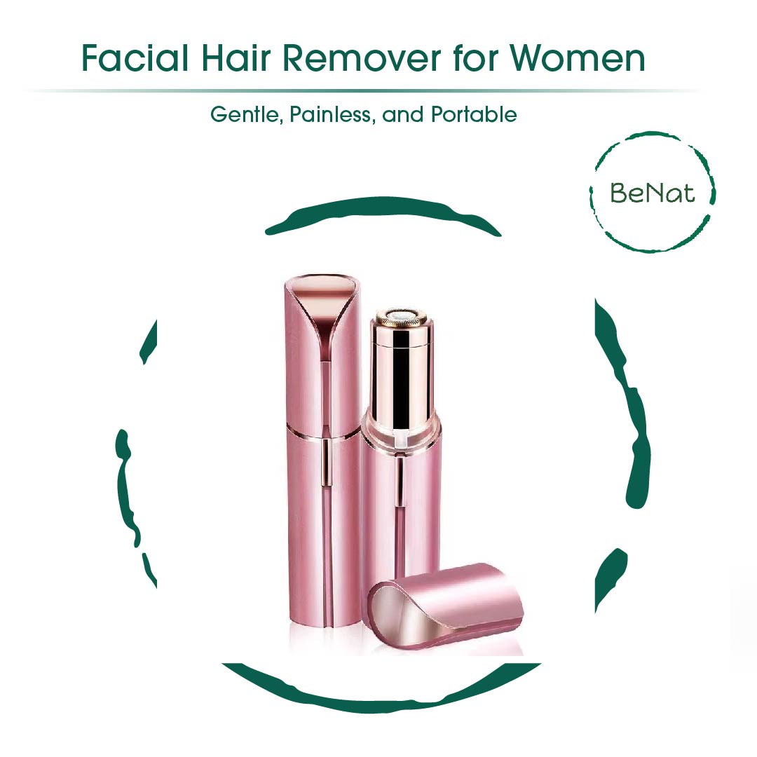 Rechargeable Facial & Eyebrow Trimmer Set - Painless Hair Remover 2-Piece Kit