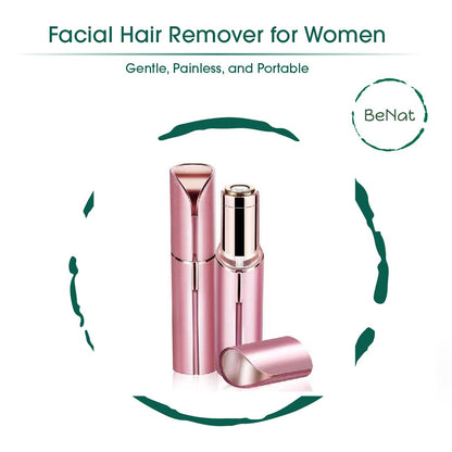 Rechargeable Facial & Eyebrow Trimmer Set - Painless Hair Remover 2-Piece Kit