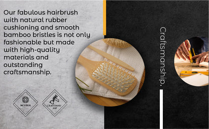 Natural Wood Detangling Brush - Bamboo Scalp Massage Hairbrush