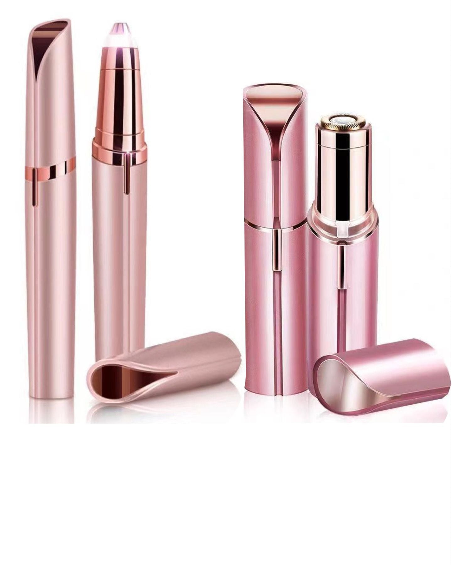Rechargeable Facial & Eyebrow Trimmer Set - Painless Hair Remover 2-Piece Kit