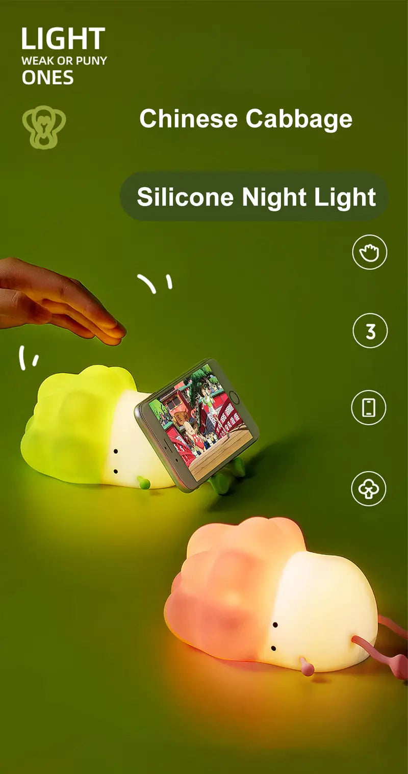 USB Rechargeable Cabbage Night Light