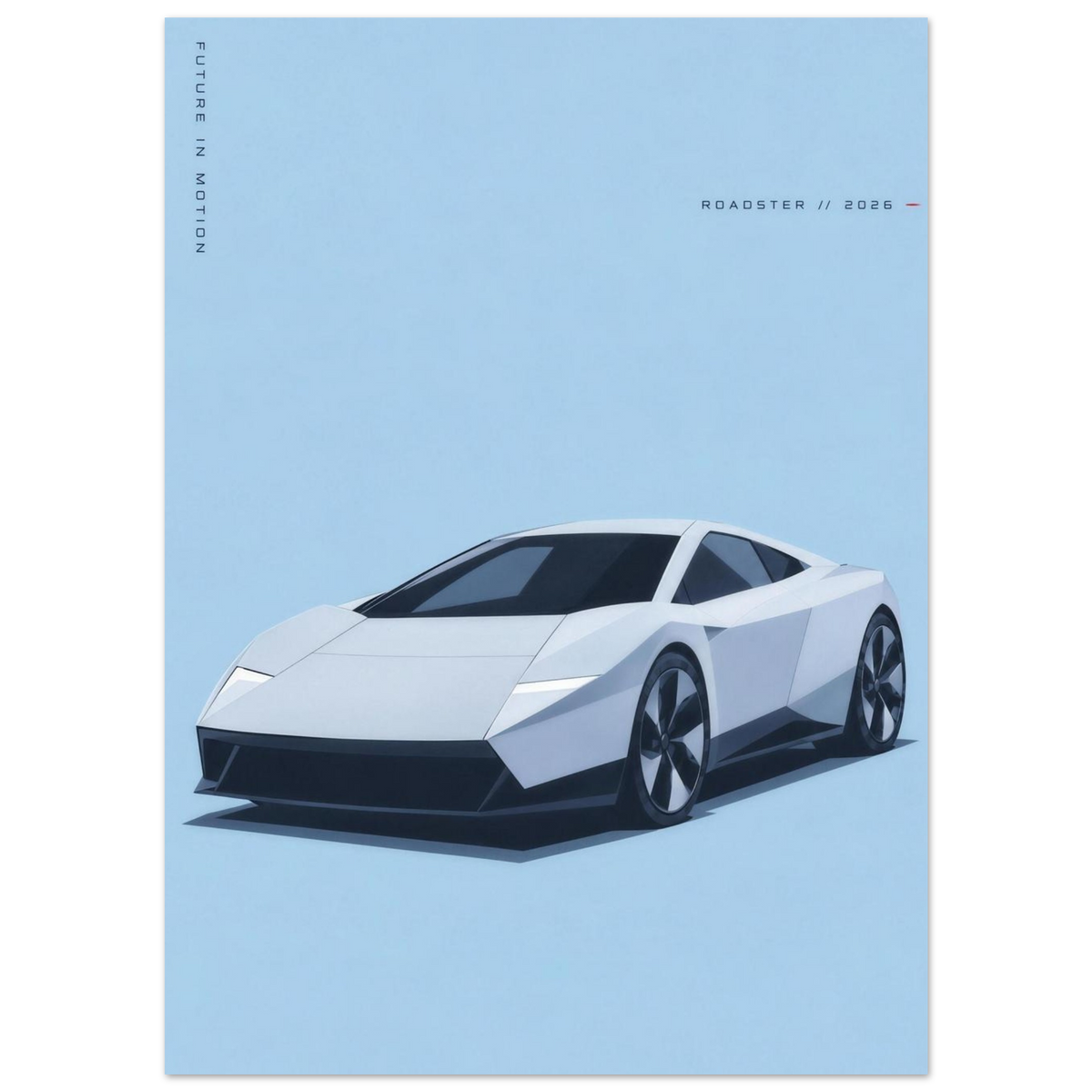 Tesla Roadster minimalist poster – view 2