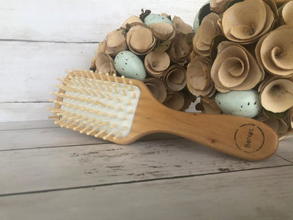 Natural Wood Detangling Brush - Bamboo Scalp Massage Hairbrush
