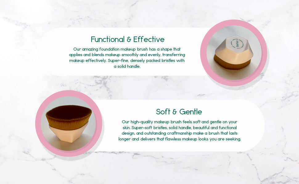 Foundation Makeup Brush - Synthetic Bristle Face Brush for Liquid & Cream Foundation
