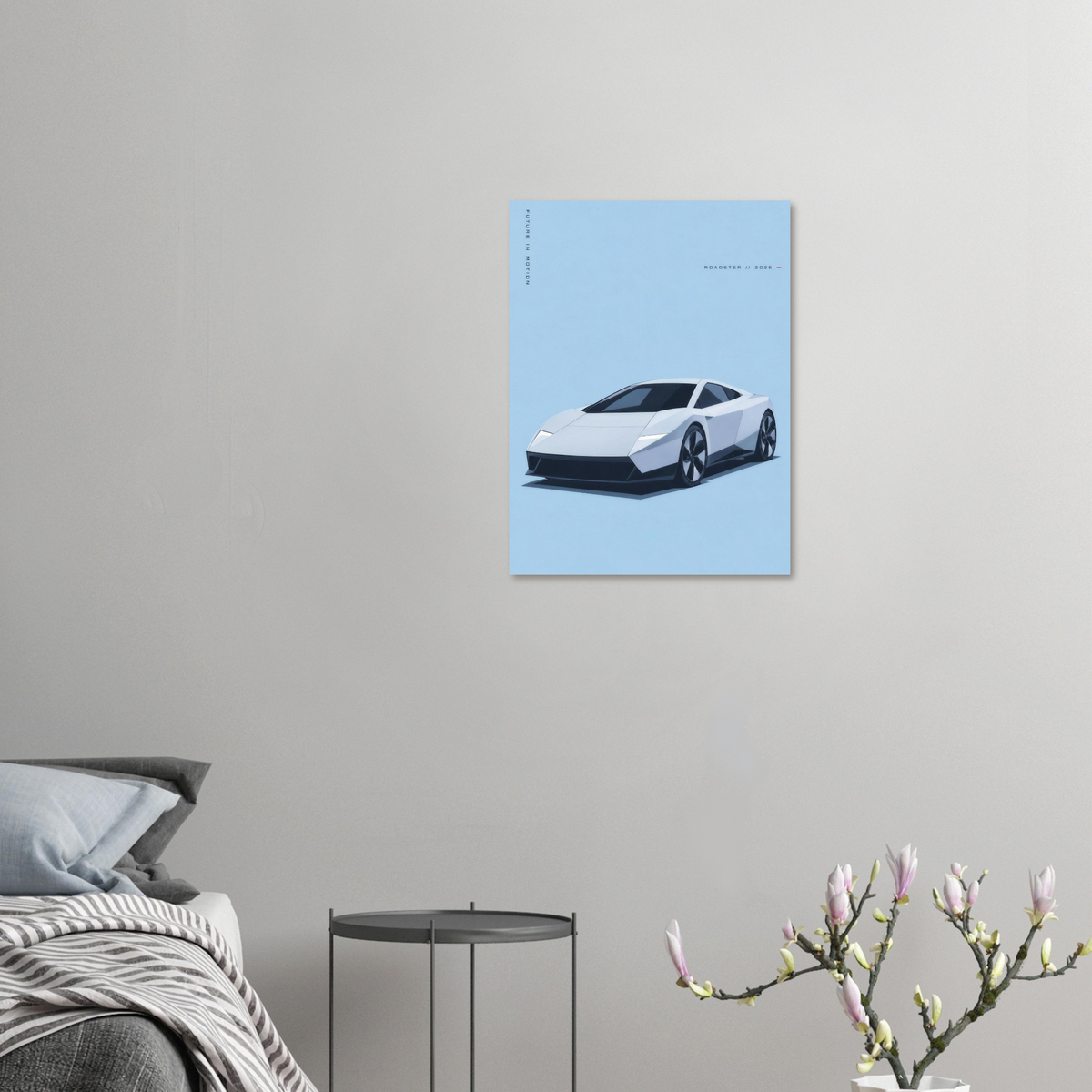 Tesla Roadster minimalist poster – view 3