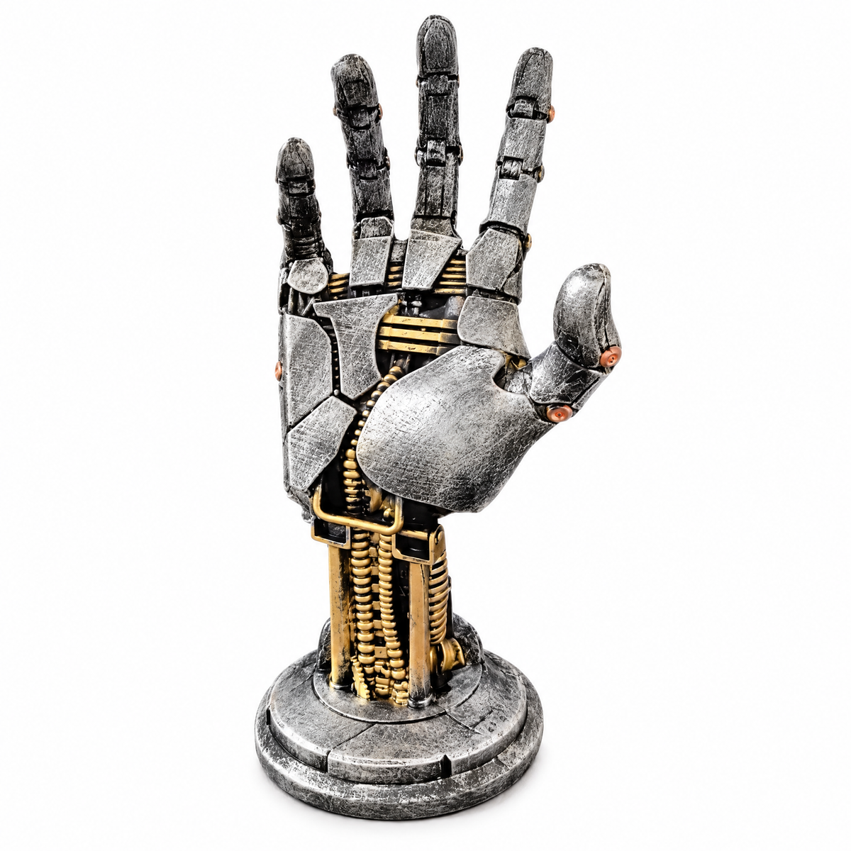 Mechanical hand controller and headset stand – view 1