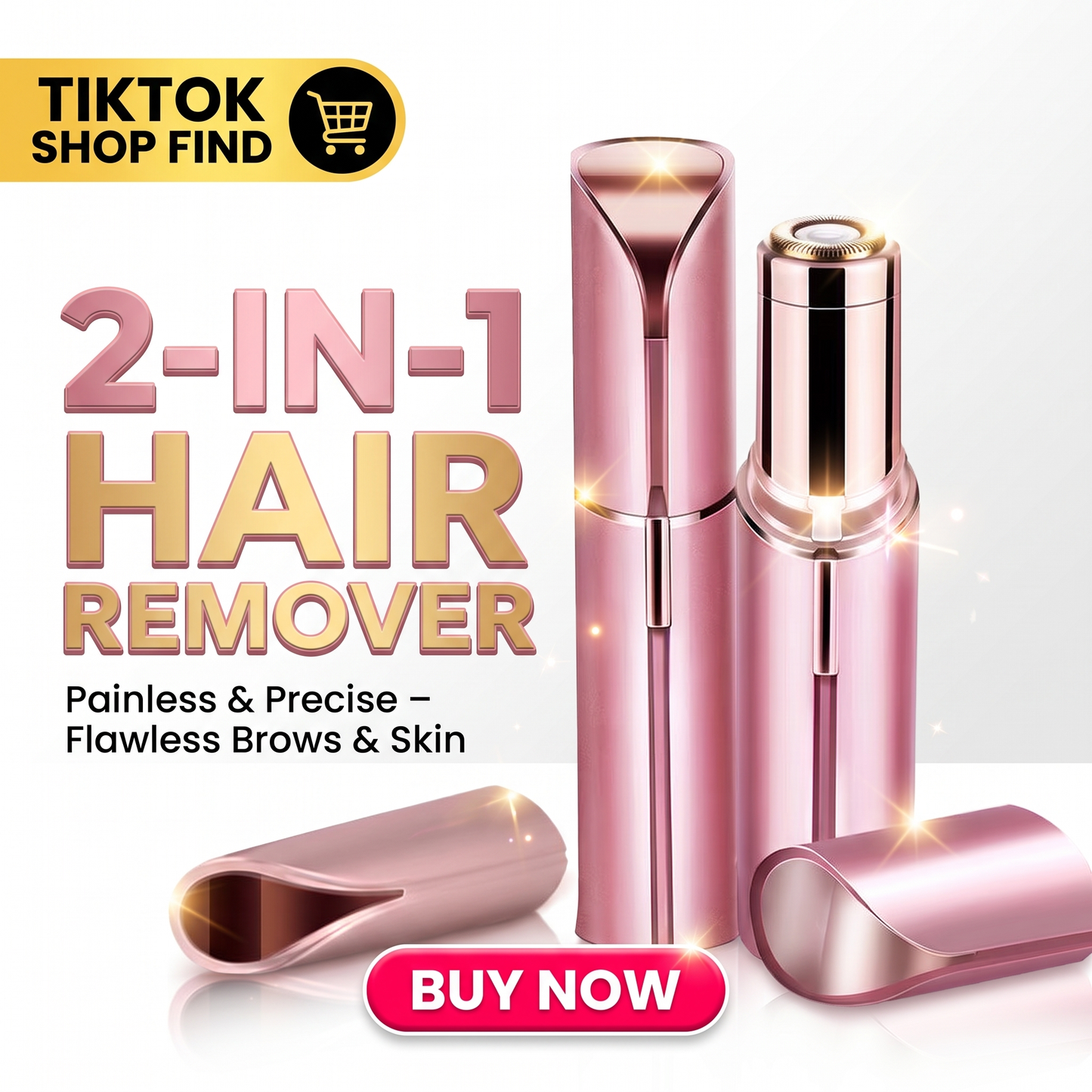 Rechargeable Facial & Eyebrow Trimmer Set - Painless Hair Remover 2-Piece Kit