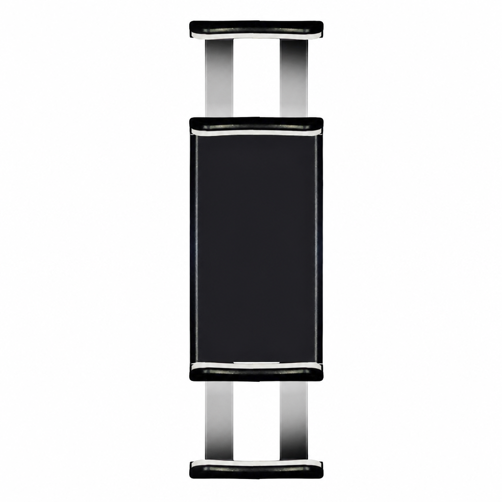 Close-up of the adjustable black device holder
